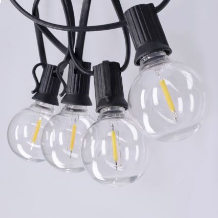 Brilagi - LED āra dekoratīvā virtene GIRLANDA 18xE12/0,6W/230V 13m melna IP44 siltā balta