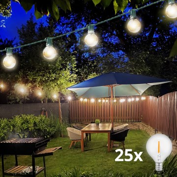 Brilagi - LED āra dekoratīvā virtene GIRLANDA 25xE12/0,8W/230V 20m zaļa IP44 siltā balta