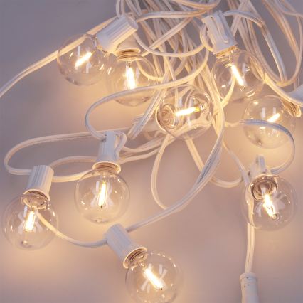 Brilagi - LED āra dekoratīvā virtene GIRLANDA 25xE12/0,8W/230V 20m balta IP44 siltā balta