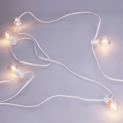 Brilagi - LED āra dekoratīvā virtene GIRLANDA 25xE12/0,8W/230V 20m balta IP44 siltā balta
