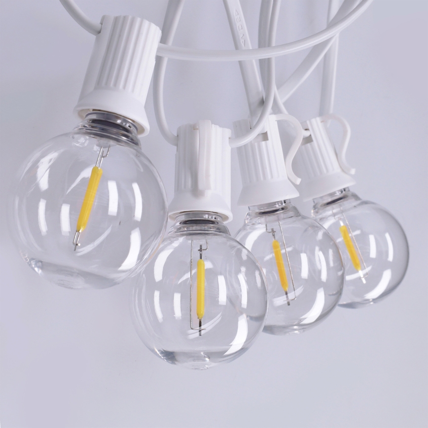 Brilagi - LED āra dekoratīvā virtene GIRLANDA 25xE12/0,8W/230V 20m balta IP44 siltā balta