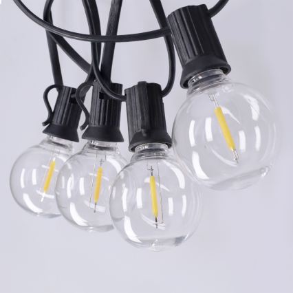 Brilagi - LED āra dekoratīvā gaismas virtene GIRLANDA 25xE12/0,36W/24V 20m melna IP44 silti balta
