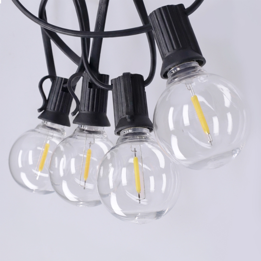 Brilagi - LED āra dekoratīvā gaismas virtene GIRLANDA 25xE12/0,36W/24V 20m melna IP44 silti balta