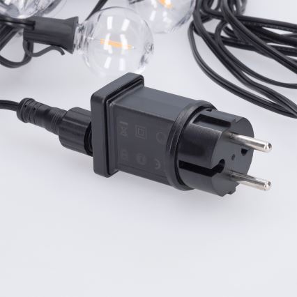 Brilagi - LED āra dekoratīvā gaismas virtene GIRLANDA 25xE12/0,36W/24V 20m melna IP44 silti balta