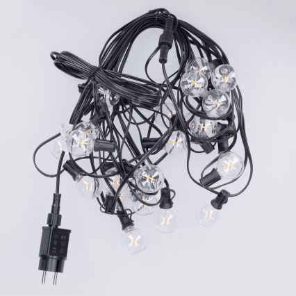 Brilagi - LED āra dekoratīvā gaismas virtene GIRLANDA 25xE12/0,36W/24V 20m melna IP44 silti balta