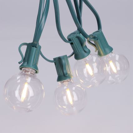 Brilagi - LED āra dekoratīvā virtene GIRLANDA 25xE12/0,8W/230V 20m zaļa IP44 siltā balta
