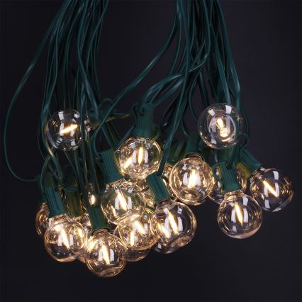 Brilagi - LED āra dekoratīvā virtene GIRLANDA 25xE12/0,8W/230V 20m zaļa IP44 siltā balta