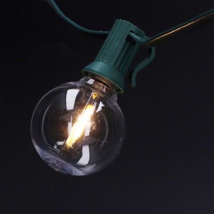 Brilagi - LED āra dekoratīvā virtene GIRLANDA 25xE12/0,8W/230V 20m zaļa IP44 siltā balta