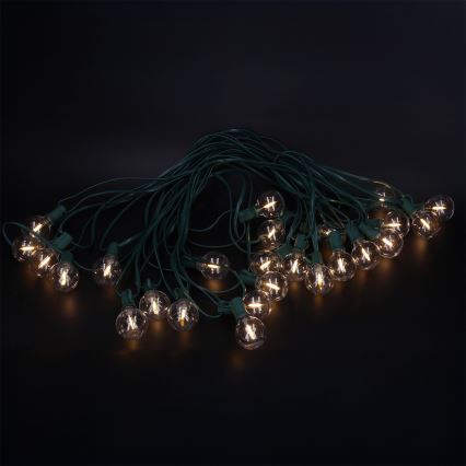 Brilagi - LED āra dekoratīvā virtene GIRLANDA 25xE12/0,8W/230V 20m zaļa IP44 siltā balta