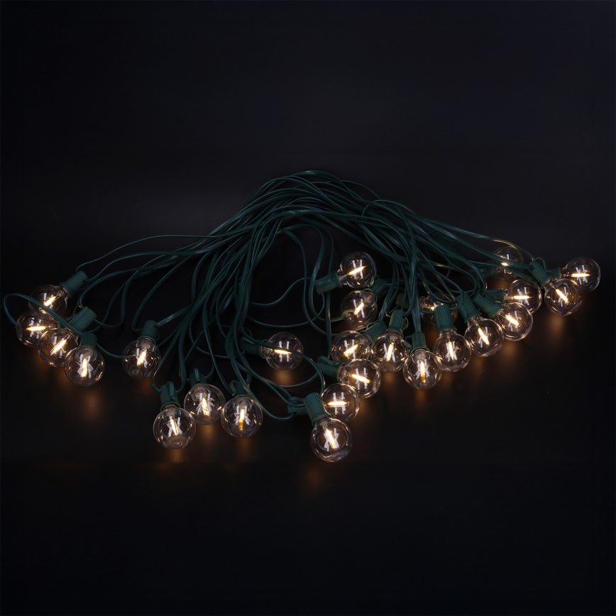 Brilagi - LED āra dekoratīvā virtene GIRLANDA 25xE12/0,8W/230V 20m zaļa IP44 siltā balta