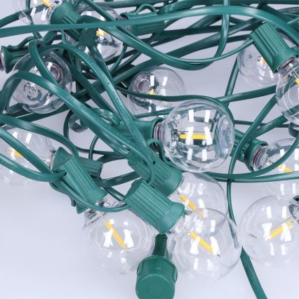 Brilagi - LED āra dekoratīvā virtene GIRLANDA 25xE12/0,8W/230V 20m zaļa IP44 siltā balta