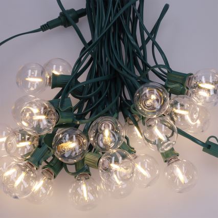 Brilagi - LED āra dekoratīvā virtene GIRLANDA 25xE12/0,8W/230V 20m zaļa IP44 siltā balta