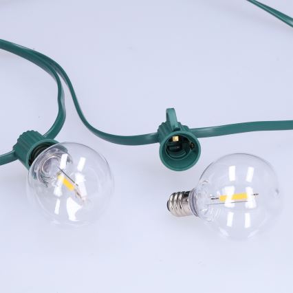 Brilagi - LED āra dekoratīvā virtene GIRLANDA 25xE12/0,8W/230V 20m zaļa IP44 siltā balta