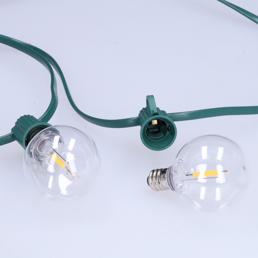 Brilagi - LED āra dekoratīvā virtene GIRLANDA 25xE12/0,8W/230V 20m zaļa IP44 siltā balta