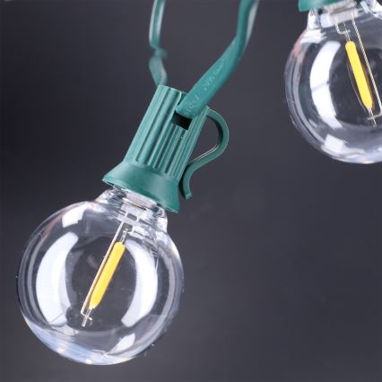 Brilagi - LED āra dekoratīvā virtene GIRLANDA 25xE12/0,8W/230V 20m zaļa IP44 siltā balta