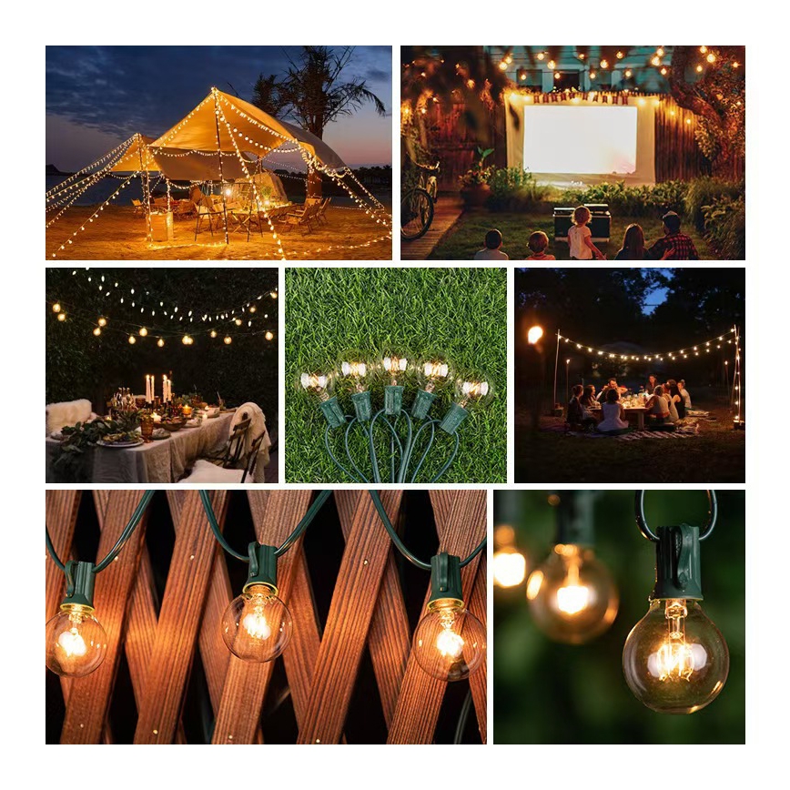 Brilagi - LED āra dekoratīvā virtene GIRLANDA 25xE12/0,8W/230V 20m zaļa IP44 siltā balta