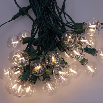 Brilagi - LED āra dekoratīvā virtene GIRLANDA 25xE12/0,8W/230V 20m zaļa IP44 siltā balta