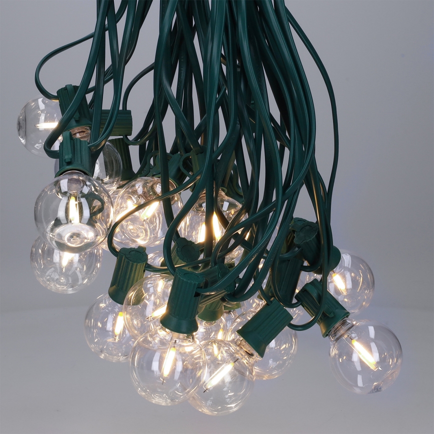 Brilagi - LED āra dekoratīvā virtene GIRLANDA 25xE12/0,8W/230V 20m zaļa IP44 siltā balta