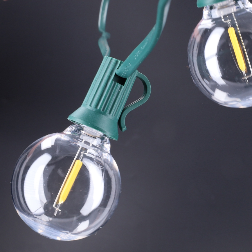 Brilagi - LED āra dekoratīvā virtene GIRLANDA 25xE12/0,8W/230V 20m zaļa IP44 siltā balta