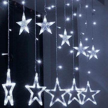 Brilagi - LED āra gaismas aizkars 123xLED/3xAA/USB 3m IP44 auksta balta