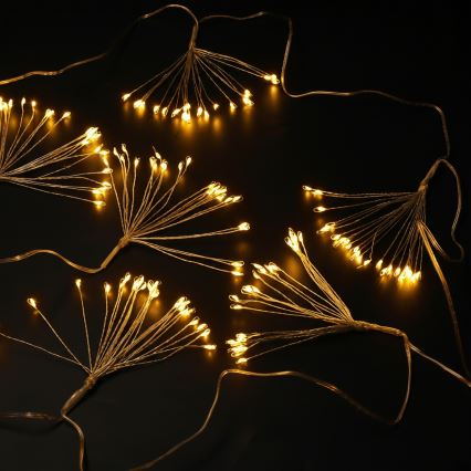 Brilagi - LED āra gaismas virtene 150xLED 5m IP44 siltā balta, uguņošanas efekts