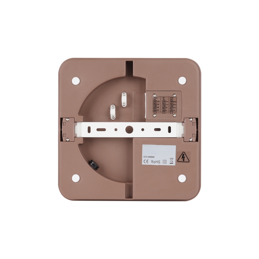 Brilagi - LED āra griestu gaismeklis ar sensoru BENE LED/18W/230V 21,5x21,5 cm brūns IP54