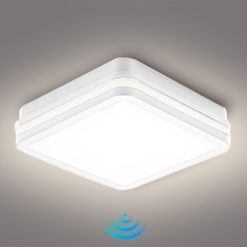 Brilagi - LED āra gaismeklis ar sensoru BENE LED/18W/230V 22x22 cm balts IP54