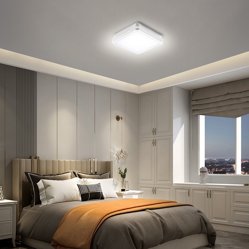 Brilagi - LED āra gaismeklis ar sensoru BENE LED/18W/230V 22x22 cm balts IP54