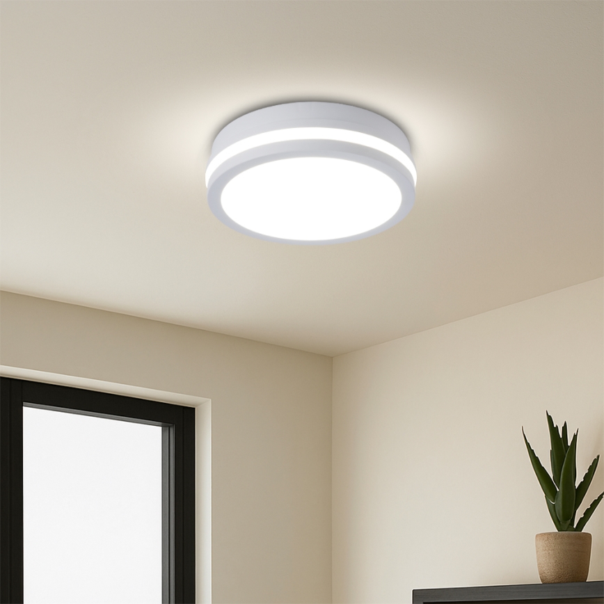Brilagi - Āra LED griestu lampa BENE ar sensoru LED/18W/230V Ø 21,5 cm balta IP54
