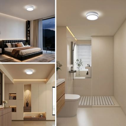 Brilagi - Āra LED griestu lampa BENE ar sensoru LED/18W/230V Ø 21,5 cm balta IP54
