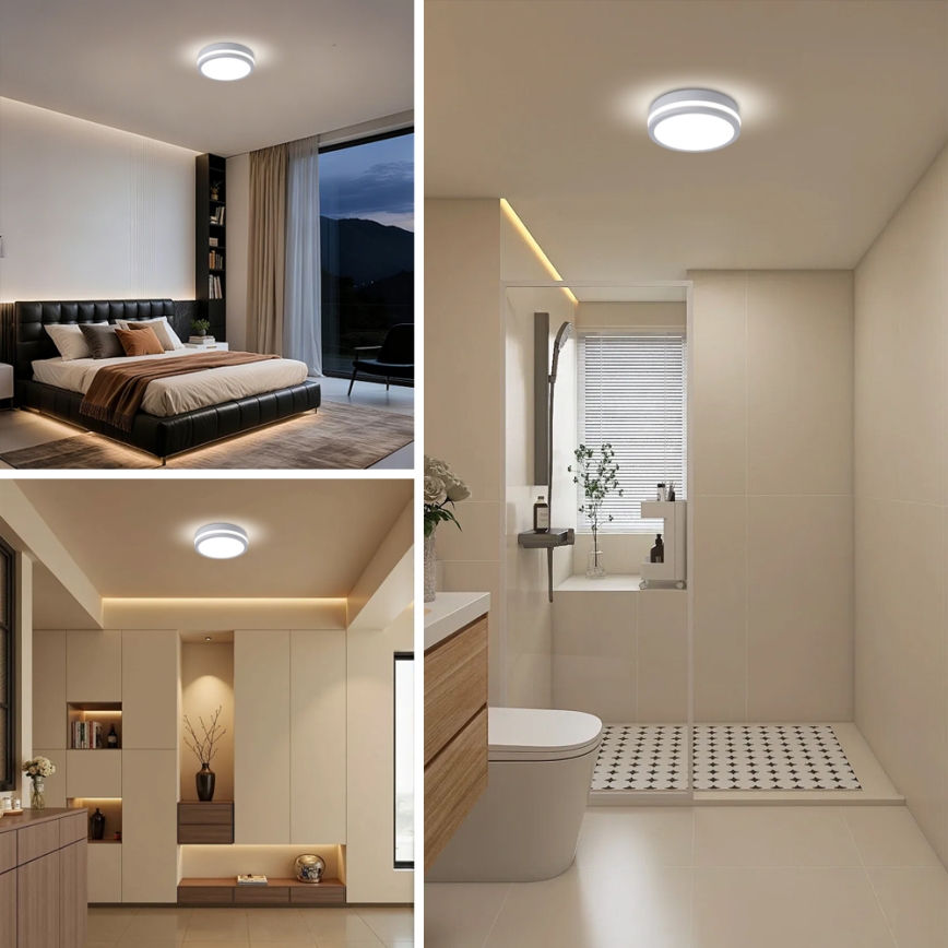 Brilagi - Āra LED griestu lampa BENE ar sensoru LED/18W/230V Ø 21,5 cm balta IP54