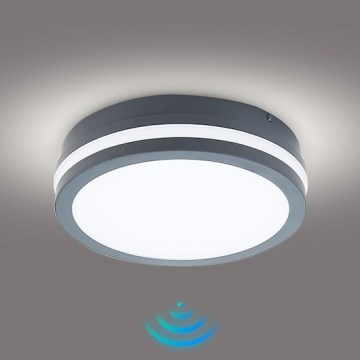 Brilagi - LED āra gaismeklis ar sensoru BENE LED/18W/230V Ø 22 cm antracīts IP54