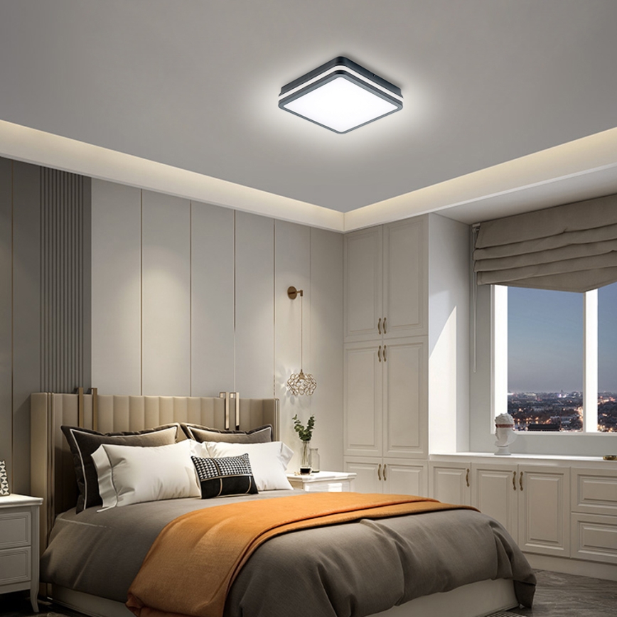 Brilagi - LED āra gaismeklis ar kustības sensoru BENE LED/24W/230V 26x26 cm antracīts IP54