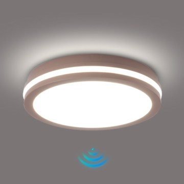 Brilagi - LED āra gaismeklis ar sensoru BENE LED/24W/230V Ø 26 cm brūns IP54