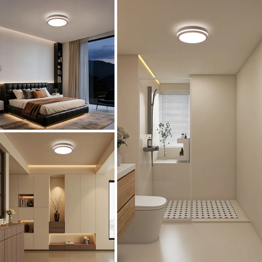 Brilagi - Āra LED gaismeklis ar sensoru BENE LED/24W/230V Ø 26 cm brūns IP54