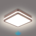Brilagi - LED āra griestu gaismeklis ar sensoru BENE LED/18W/230V 21,5x21,5 cm brūns IP54