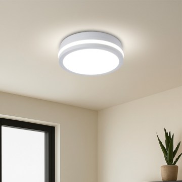 Brilagi - LED āra griestu gaismeklis ar sensoru BENE LED/18W/230V Ø 21,5 cm balts IP54