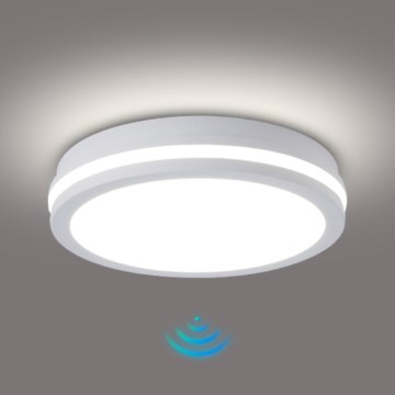 Brilagi - LED āra griestu gaismeklis ar sensoru BENE LED/24 W/230 V Ø 26 cm balts IP54