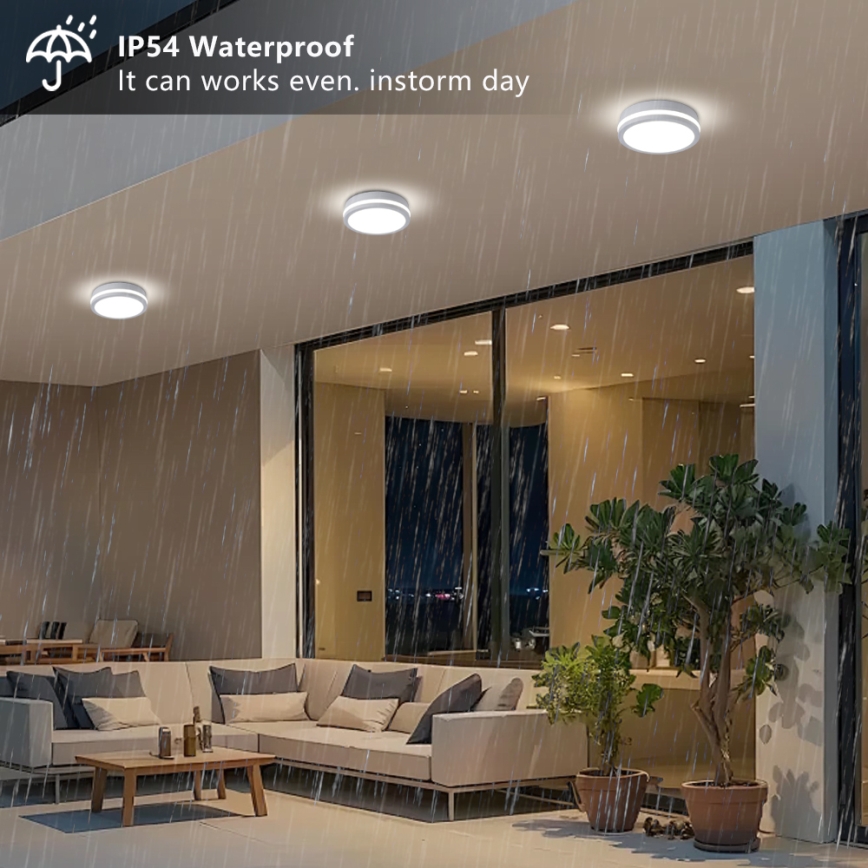 Brilagi - LED āra griestu gaismeklis BENE LED/18W/230V Ø 21,5 cm balts IP54