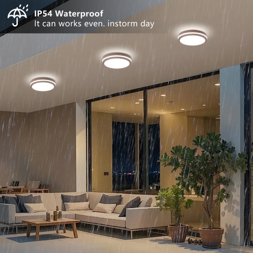 Brilagi - LED āra griestu gaismeklis BENE LED/24W/230V Ø 26 cm brūns IP54