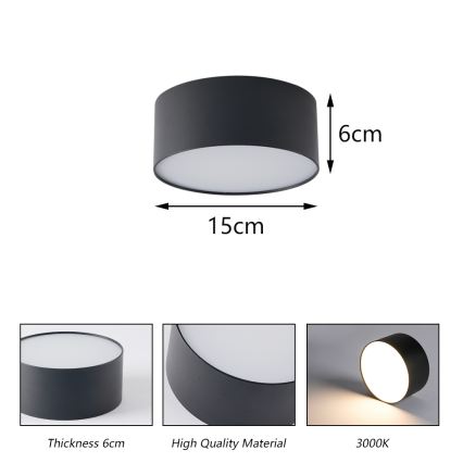 BRILAGI - LED āra griestu lampa FORIS LED/20W/230V Ø 15 cm melna IP44