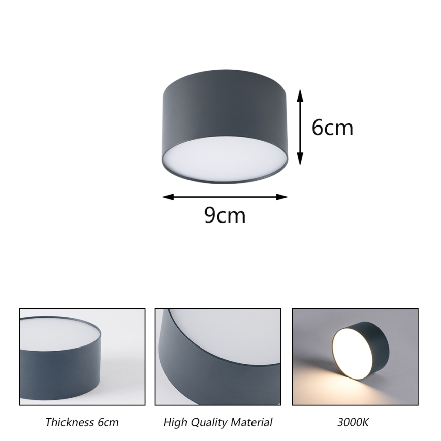 BRILAGI - LED āra griestu gaismeklis FORIS LED/9W/230V Ø 9 cm antracīts IP44