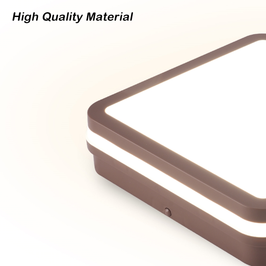 Brilagi - LED āra griestu gaismeklis BENE LED/24W/230V 26x26 cm brūns IP54