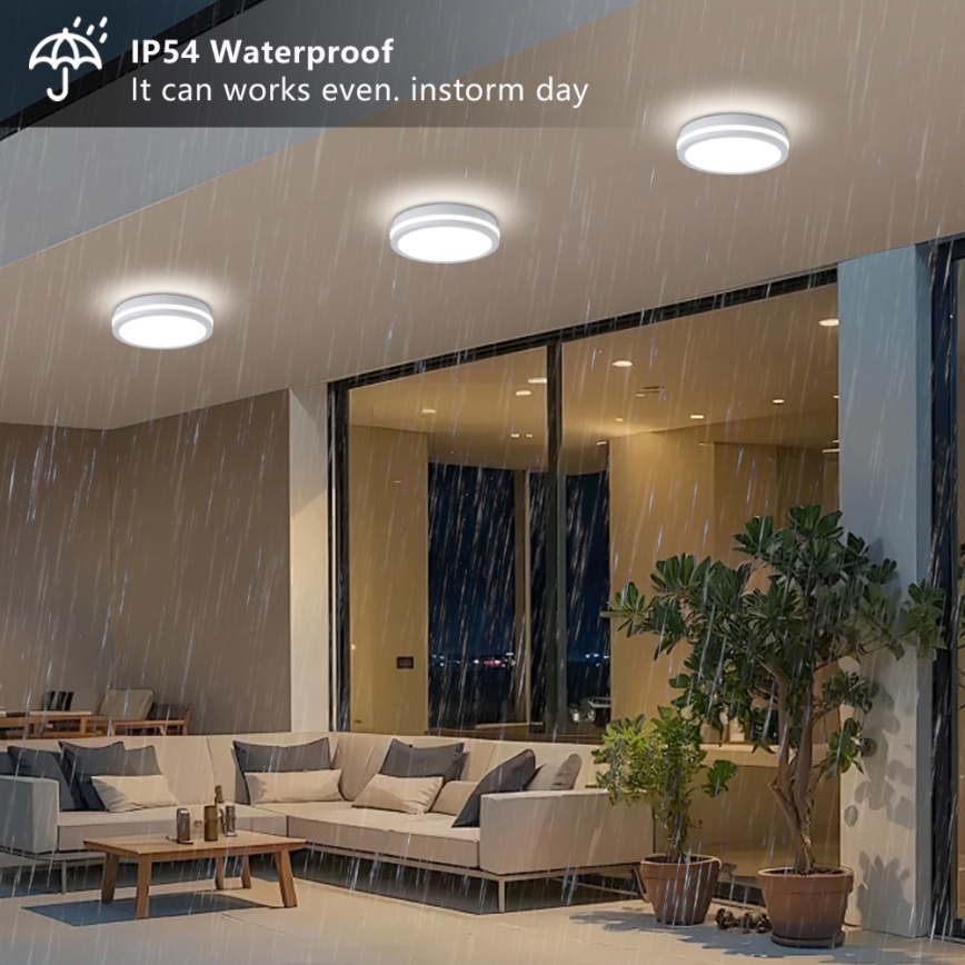 Brilagi - LED āra griestu lampa BENE LED/24W/230V Ø 26 cm balta IP54