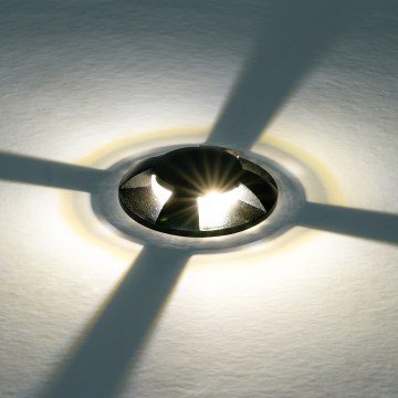Brilagi - LED āra iebūvējamais gaismeklis GROUNDRAY LED/1W/230V melns IP67