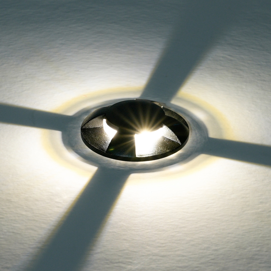 Brilagi - LED āra iebūvējamais gaismeklis GROUNDRAY LED/1W/230V melns IP67