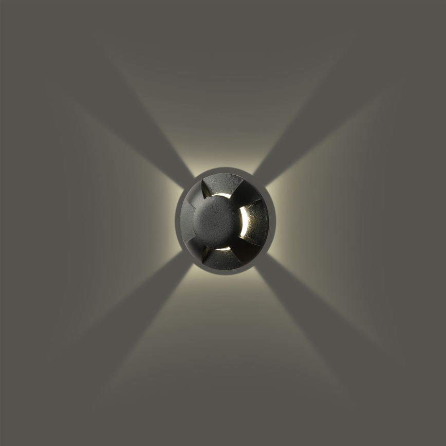 Brilagi - LED āra iebūvējamais gaismeklis GROUNDRAY LED/1W/230V melns IP67