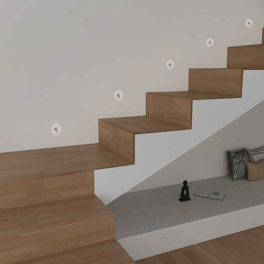 Brilagi - LED āra iebūvējamais gaismeklis STAIRDOT LED/2W/230V balts IP65 apaļš