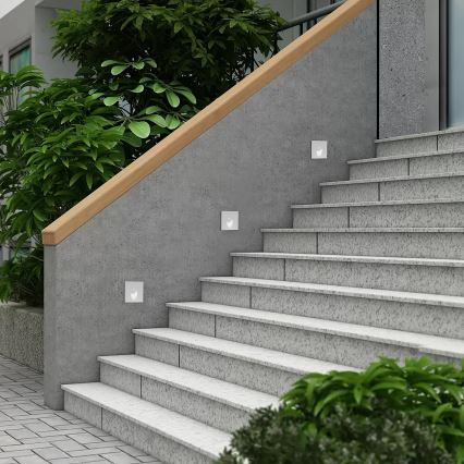 Brilagi - LED āra iebūvējamais gaismeklis STAIRDOT LED/2W/230V balts IP65 kvadrātveida