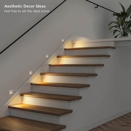 Brilagi - LED āra iebūvējamais gaismeklis STAIRDOT LED/2W/230V balts IP65 kvadrātveida